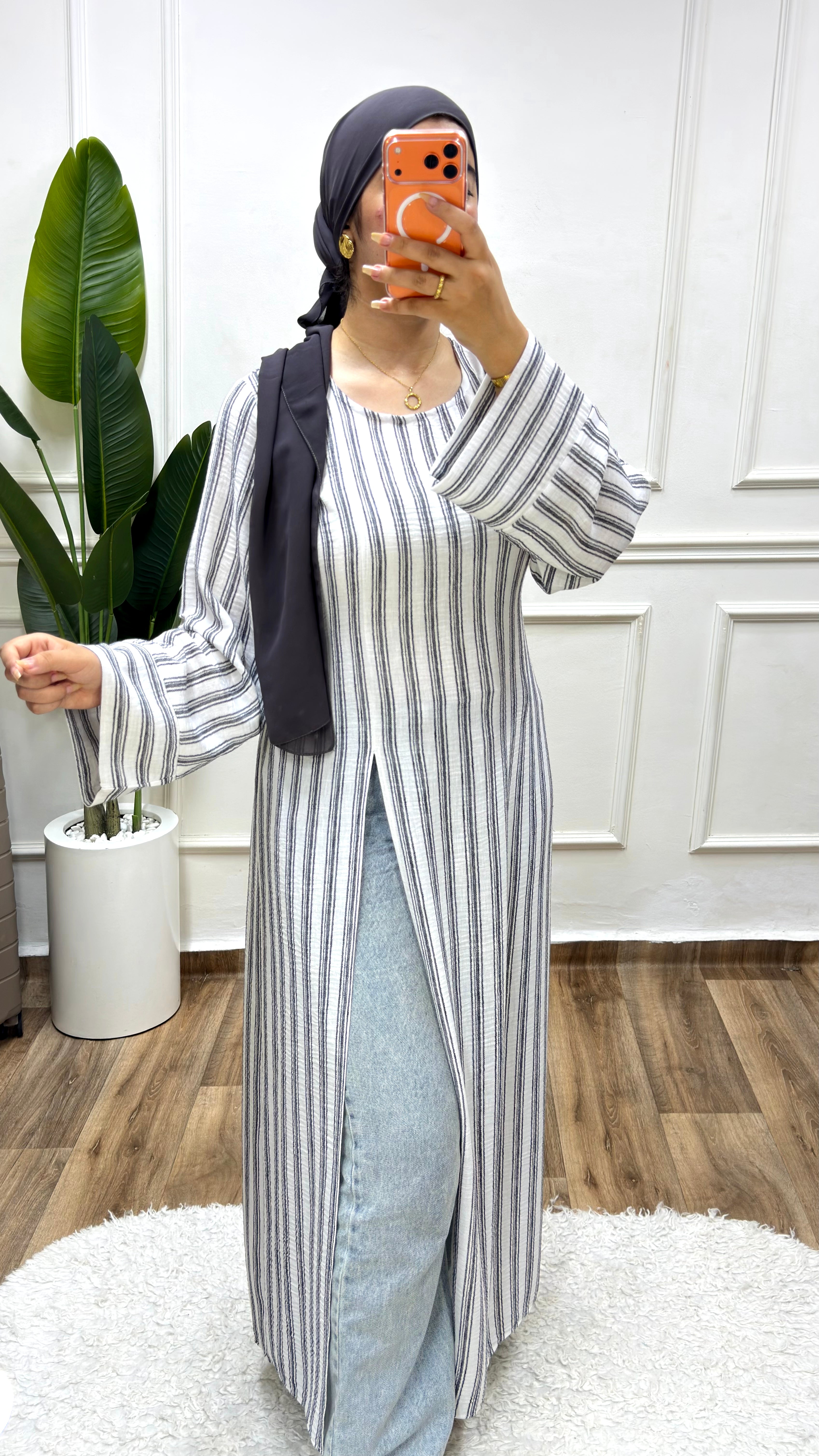 ROBE Rayé Élégance | Yacout Collection