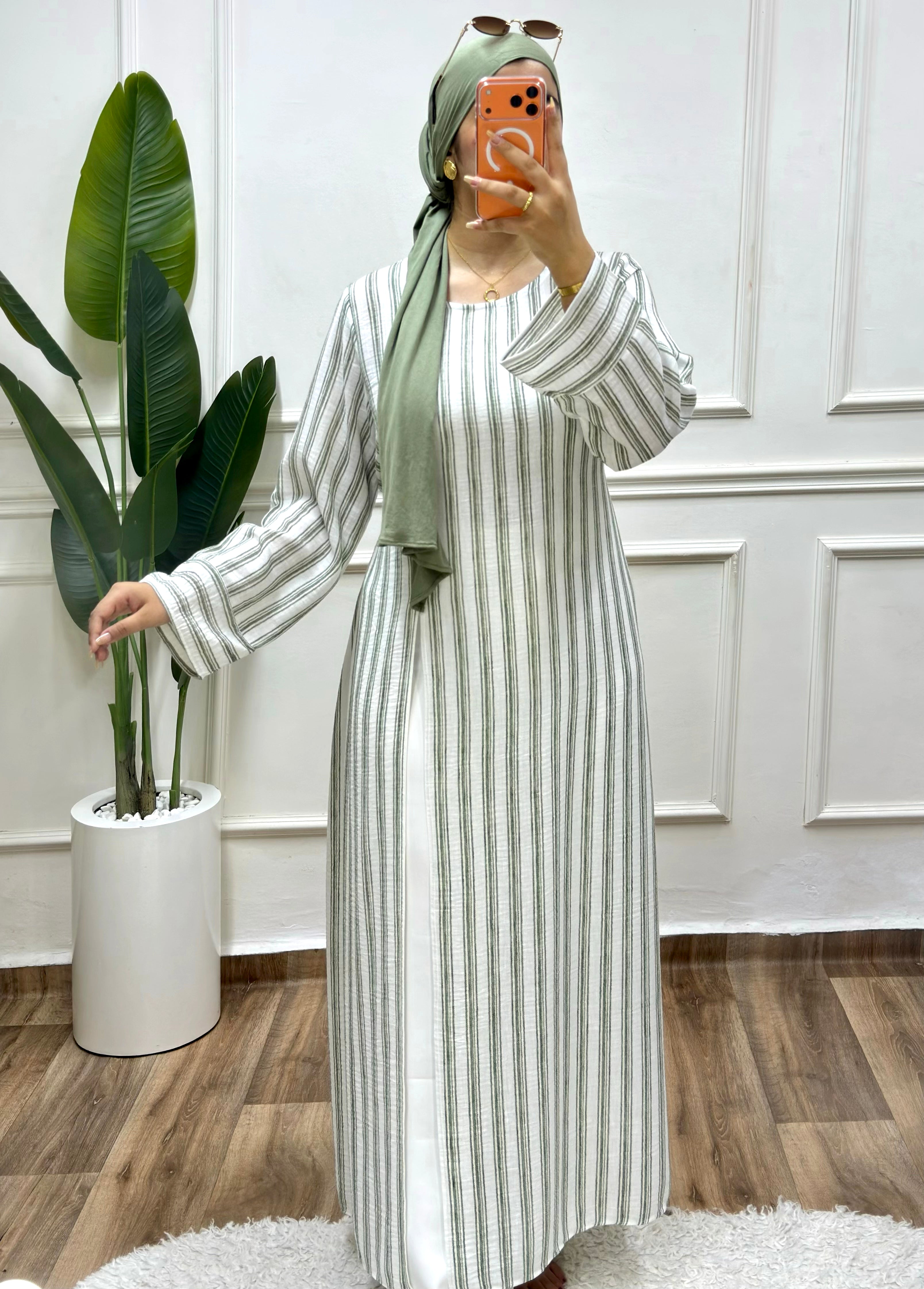ROBE Rayé Élégance | Yacout Collection